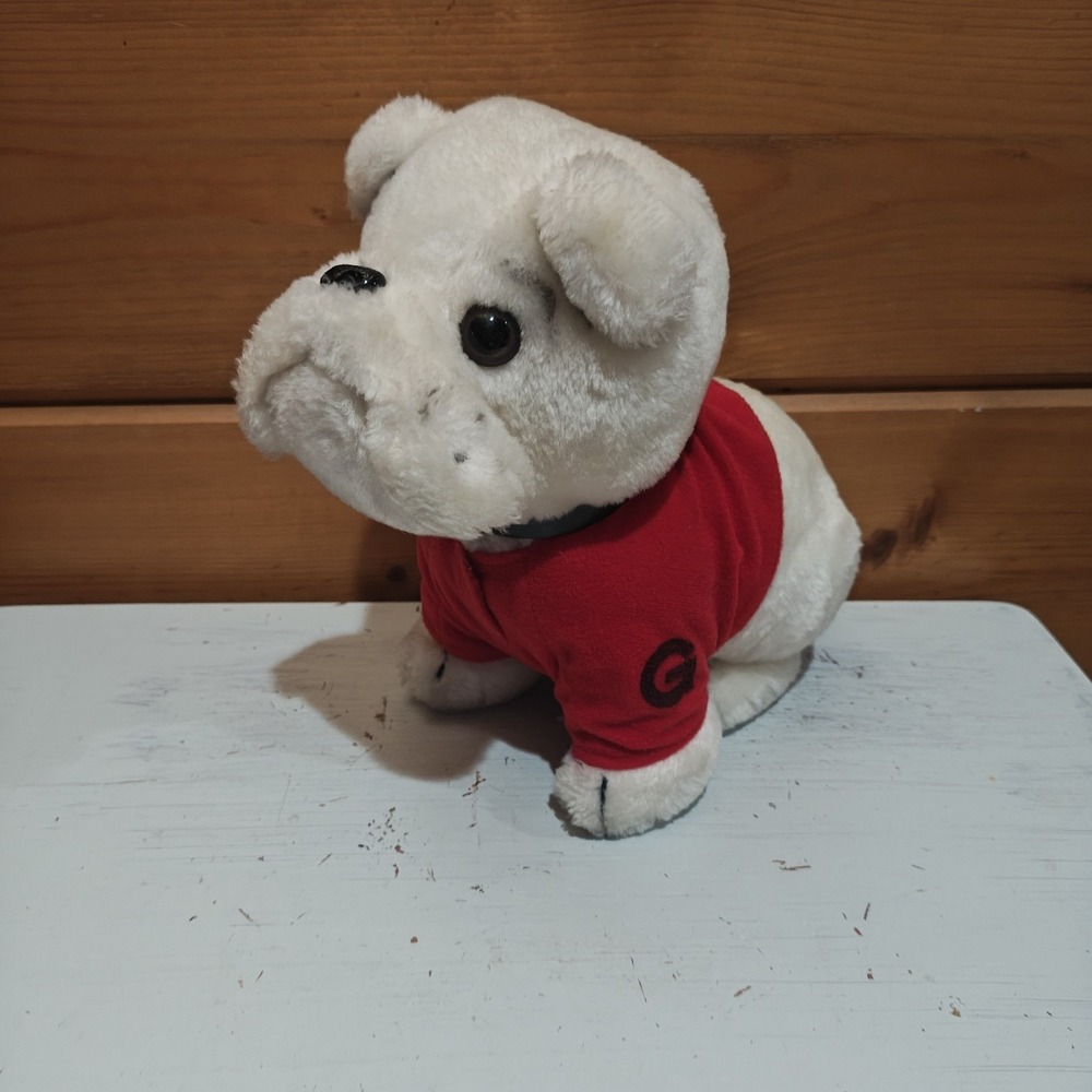 Vintage Dakin 1979 Georgia Bulldog Mascot Plush White 9" 70s UGA